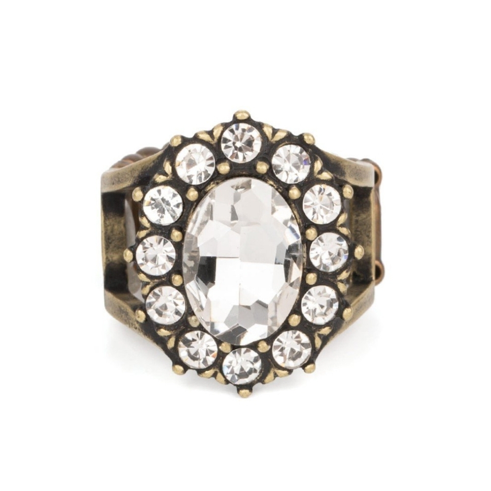 Paparazzi Brass Halo Ring  Moxie Magic Brass Rhinestone Fashion Jewelry